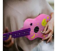 CFTGIW 21-Inch Kids Ukulele with 12-Fret Fingerboard and White Nylon Strings Full Wooden Drum Body Includes Pick Musical Instrument Easy to Tune and Play Beginner Students Friends (Pink)