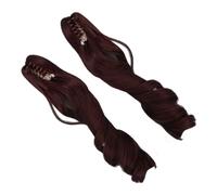 CFTGIW 2Pcs Doll Ponytail Wig High Temperature Soft Silk Long Roman Curl Doll Hair Extensions Honey Brown Wig Comfortable This to Knot High Silk Heat Resistant Soft From Material (Chestnut Brown)