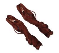 CFTGIW 2Pcs Doll Ponytail Wig High Temperature Soft Silk Long Roman Curl Doll Hair Extensions Honey Brown Wig Comfortable This to Knot High Silk Heat Resistant Soft From Material (Honey Brown)