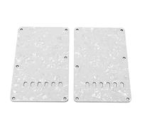 CFTGIW 2PCS Electric Guitar Back Cover Plates with 6 Holes PVC Plastic Guitar Guard Backplate Replacement White Holes Design Size an Electric Back CoverElectric Cover (White)