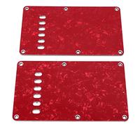 CFTGIW 2PCS Electric Guitar Back Cover Plates with 6 Holes PVC Plastic Guitar Guard Backplate Replacement White Holes Design Size an Electric Back CoverElectric Cover (Red)