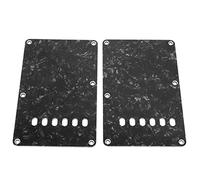CFTGIW 2PCS Electric Guitar Back Cover Plates with 6 Holes PVC Plastic Guitar Guard Backplate Replacement White Holes Design Size an Electric Back CoverElectric Cover (Black)