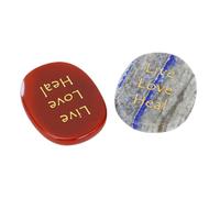 CFTGIW 2Pcs Engraved Stone Live Love Heal Pattern Carving Nature Palm Stone Smoothly Appearance Engraved StonePocket StonePalm StoneCrystal StoneCarving StoneStone