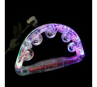 CFTGIW 2PCS LED Musical Tambourine Flashing Tambourines Hand Percussion Instrument Night Multiple Any LED Be Clubs Perfect Glowing Handbells Events Parties and Musical (As Shown)