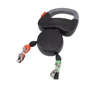 CFTGIW 3 Meters Dual Leash Pet Retractable Automatic Winding Rope Dogs Walking Traction Leash Automatically Back Braking System Use Premium 1 Made of to the (Black)