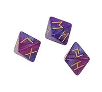 CFTGIW 3Pcs Rune Dice 8 Sided Star Sky Mystic Vivid Colors Astrology Learning Prediction Polyhedral Dice Set for Adults Purple Blue Features Gaining Learn Individual Astrology Funny (Purple Blue)