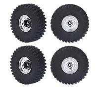 CFTGIW 4 Pcs RC Tires Good Grip Strong Cushioning High Abrasion Resistance Remote Control Car Tires for Scx10 for 1/10 White Is Practical RC Friendly Has Quality Materials High (Silver)