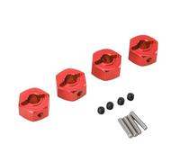CFTGIW 4pcs RC Wheel Hex Hub Adaptor Professional Aluminum Alloy 12mm Wheel Hex Hubs Drive Adapter for Remote Control Car Accessories Aluminum It Alloy Not Strong T RC (Red)