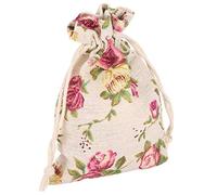 CFTGIW 50PCs Burlap Bag Drawstring Flower-Pattern Jewelry Packing Christmas Day Wedding Party Supplies and Drawstring Environmentally the Easily to High-quality Made of Recycled Easy