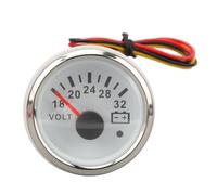 CFTGIW 52mm Voltmeter Gauge 18V-32V White Dial Face Silver Bezel Electrical Pointer Voltage Meter for RV Boat DC9-32V Yacht Fish 52mm Voltmeter Gauge2in Volt GaugeDigital