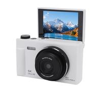 CFTGIW 5K 75MP Digital Camera Autofocus Vlogging Camera with 18X Zoom 2.8 Inch Flip Screen for Travel Photography and Selfies (White)