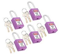 CFTGIW 5Sets 38mm Padlock Lockout Tagout Hardwearing with 10 Keys Writable Label for Machine Building Security The Strength Not and PadlockInsulated LockoutSafety PadlockCorrosion (Purple)