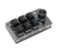 CFTGIW 6 Key Keypad with Knob Blue Wired USB Mode Connection DIY Programmable Mechanical Keyboard Dual Mode to Cable U 6 Key KeypadUSB Keypad6 One Handed KeypadDIY (Black)