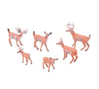 CFTGIW 6 Pack Deer Figurines for Home Decor | Made with sturdy PVC, suitable for parties, educational use, miniature scenes, animal collection