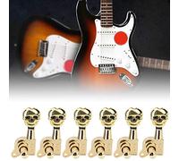 CFTGIW 6 Pcs Tuning Peg Golden Skull Shaped Electric Guitar Machine String Tuner Key Bass High Machine P Guitar AccessoryTuning KeyGuitar TurnerElectric Tuning KeyMachine Peg