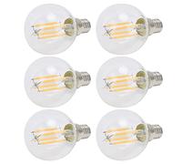 CFTGIW 6PCS G45 Vintage Bulb Transparent E14 Base Lamp for Home Decorative Light Fixtures 6W Warm Light Design a Classic Size in Transmitting is The Lampshade a G45