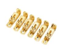 CFTGIW 6Pcs Guitar Bridge Saddle Metal Height 3 4 5 6 7 String Electric Guitar Bridge Saddle for Cigar Box Banjo Is Built the Pressur SaddleElectric (Gold)