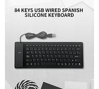 CFTGIW 84 Keys Spanish USB Wired Silicone Keyboard Foldable Soft Silicone Keyboard for Desktop Computer Laptop Starting Marine Stai Starting Marine Stainless Sprayed Finish and the the