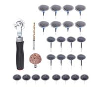 CFTGIW ABS Metal Tire Repair Patch Tool Kit with Patch Roller Buffing Wheel 4mm Drill Bit Tire Repair Plug for Cars Trucks Bikes Scooters