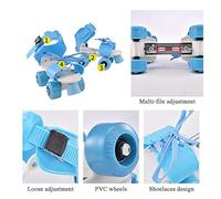 CFTGIW Adjustable Size Children Roller Skates Double Row Skates Skating Shoes Double Wheels for Beginners Girls Boys Adjusted to Can Feet Range Playing Off Without Taking