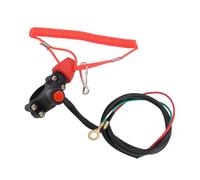 CFTGIW ATV Kill Switch, 7/8 Inch Handlebar Double Wire Engine Stop Switch with Flexible Recoil Cord, for 50ml to 250ml ATV Motorcycle Scooter Go Kart Quad Bike
