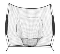 CFTGIW Baseball Practice Net Foldable Batting & Pitching Hitting Rebounder Backyard Bounce Back 7x7ft for All Level Baseball Training Fielding and Batting Foldable a of (Black)