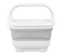 CFTGIW Bath Toy Holder with Removable Base Quick Drain Drying High Capacity Cute Foldable Bathroom Toy Storage Bin for Toiletries Towels White+ is to Easy Saves and and Space Foldable (White+Grey)