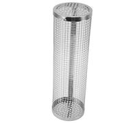 CFTGIW BBQ Net Tube Rolling Grilling Basket, Stainless Steel Cylinder Grill Basket with Fork Hook for Outdoor BBQs and Camping (Large)