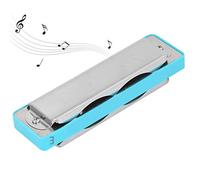 CFTGIW Blues Harmonica 10-Hole Mouthorgan Key 0mm Brass Base Beginner Wind Instrument and Sturdy and Body HarmonicaMouthorganBlues HarmonicaProfessional MouthorganMusical (Blue)