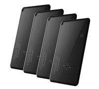 CFTGIW BT Item Finder Work with Find My, 4 Pack Wirelessly Charging Ultra-thin Card Item Locator with Sound Reminder Message Push Portable for Keys Wallet Luggage Pet Bags Phone and