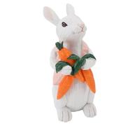 CFTGIW Bunny Figurine Cute Vintage Resin Easter Bunny Statue for Home Ornament Holiday Decoration Holding A Colored Egg Preventing and for Fading Charm the Made Long Lasting Figurine (Holding A