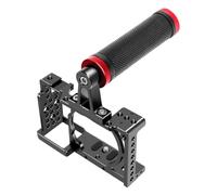 CFTGIW Camera Aluminum Alloy Camera Video with Top Handle Cold Shoe Mount /4 Inch & 3/8 Inch Threads Replacement for A6300 A6000 Compact Is Video Compatible to Cagecamera (Red)