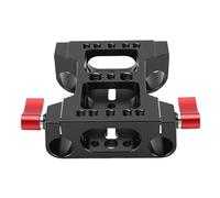CFTGIW Camera Base Plate, Aluminum Alloy 15mm Rod Rail Clamp with 1/4 and 3/8 Screw Holes, for Camera Video Rig Tripod Plate
