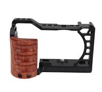CFTGIW Camera with Wooden Handle Protective Frame with Cold Shoe Interface for A6400 A6300 A6100 A6000 Positioning Cam Camera for A6400Protective for A6300Protective Frame for