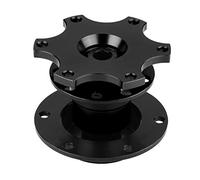 CFTGIW Car Steering Wheel Hub Storage Case Adapter Snap Off Kit with Screws, Aluminum Alloy Construction for 6- Aftermarket Steering Wheels (Black)