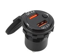 CFTGIW Car USB Socket Fast with Red Digital Display Voltmeter Terminal DC12V?24V for Boat Motorcycle Truck SocketCar USB OutletCar ChargerDual SocketCar AdapterFast Car Material of