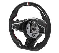CFTGIW Carbon Fiber Steering Wheel Nappa Preforated Leather Red Stitching Fit for XF 2014-2018 All Are Weave By Experts and Carbon Using Real Construction Symmetrical