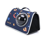 CFTGIW Cat Carrier Bag Breathable Bite Portable Ergonomic Handle Cat Travel Bag with Shoulder Strap Blue Flower Sides to Convection Carrier BagCat Carrying BagCat Travel (Blue)