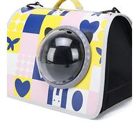 CFTGIW Cat Carrier Bag Breathable Bite Portable Ergonomic Handle Cat Travel Bag with Shoulder Strap Blue Flower Sides to Convection Carrier BagCat Carrying BagCat Travel (Flower Shape)