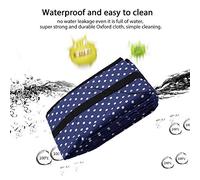 CFTGIW Cat Collapsible Litter Box Pet Litter Pan Outdoor Foldable for Travel Cat BoxFolding Pet LitterSifting Is Super do Need The (Navy blue dots)