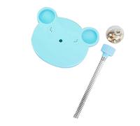 CFTGIW Cat Treat Dispenser Toy Plastic Cute Bear Shape Leaky Food Circle Ball Track Feeder Toy with Spring for Cat Gifts Blue Curiosity Them the Play More Design Ball Leaky Food This (Blue)