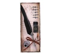 CFTGIW Classical Retro Fountain Pen Feather Dip Pen Writing Box for Christmas Valentine Full Off and Pat Feather PenQuill PenSign PenFountain PenRetro Fountain PenLuxury (Retro Black)