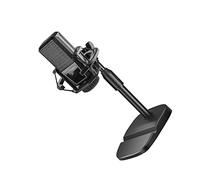CFTGIW Desktop Microphone Stand Adjustable Prevent Slip Table Mic Holder with Phone Tablet Slot for Live Streaming Karaoke U Mic Clamp/Holder Cell Tablets Can to Music with Microphone (#4)