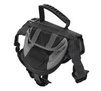 CFTGIW Dog Backpack Saddle Bag with Reflective Stripe Large Capacity Multifunction Dog Harness Saddlebag for Camping Travel Hiking Orange Food Snacks First Tr Saddle BagDog Backpack (Black)