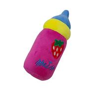 CFTGIW Dog Plush Toy Milk Bottle Bite Relieve Boredom Soft Pet Dog Squeaky Plush Toy for Indoor Outdoor Blue and Flexible Very SQ ToyDog Bottle ToyDog Squeaky (Rosy)