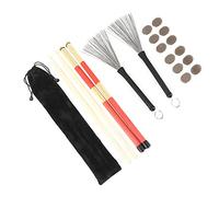 CFTGIW Drumstick Kit Rute Brush Damper Set Musical Instrument Playing Accessories with BagM02763 and Glossy a Brush w Drumstick KitDrum RuteDrum BrushDrum DamperDrum AccessoriesMusical (M02762 Coffee)