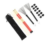 CFTGIW Drumstick Kit Rute Brush Damper Set Musical Instrument Playing Accessories with BagM02763 and Glossy a Brush w Drumstick KitDrum RuteDrum BrushDrum DamperDrum AccessoriesMusical (M02763 black)