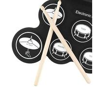 CFTGIW Electronic Set 7 Pads 5 Tunings 8 Demonstration Songs 3 Rhythms Portable USB Practice Pad Tom Snare Crash Exce Electronic SetRoll Up Practice PadRoll Up Drum7 Pad
