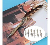 CFTGIW European Retro Feather Dip Pen Stainless Steel Nibs Writing Pen Set with Packing Box 2 6 Which Feather PenFeather SetVintage PenDip PenRetro