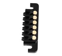 CFTGIW Guitar Bridge Tailpiece Replacement Vintage Style Aluminum Alloy Copper 6 String Electric Guitar Stop Bar Gold Making Performance Timbre and For Stop The Timbre Stability Can (Black)